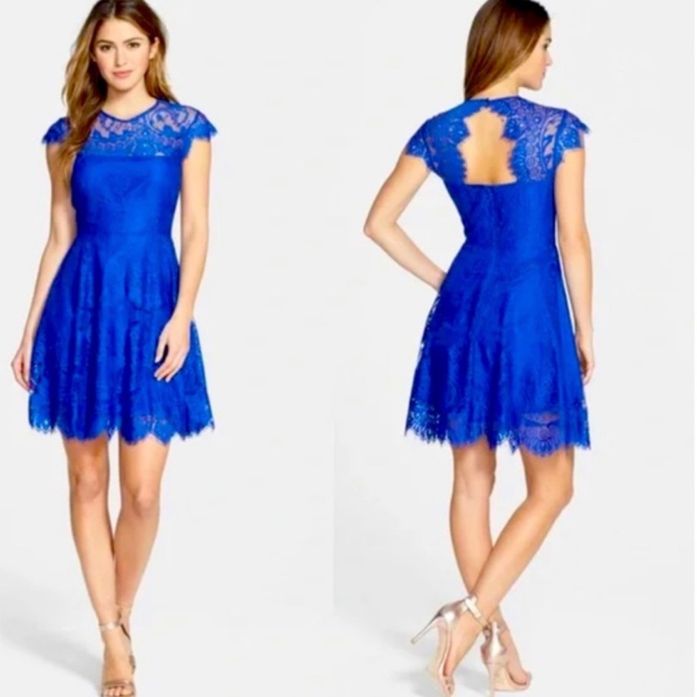 BB Dakota from Nordstrom: Stunning Cobalt Blue Lace Dress, Size 10, NWOT